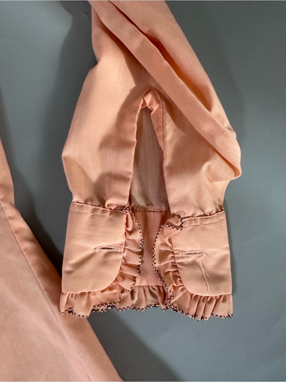 Vintage Men's Peach Ruffle-Front Dress Shirt - Picture 5 of 6